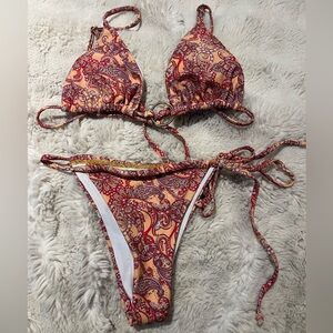 Paisley Print Bikini Set